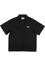 Bapholit Zip Up Work Shirt black Rückenansicht