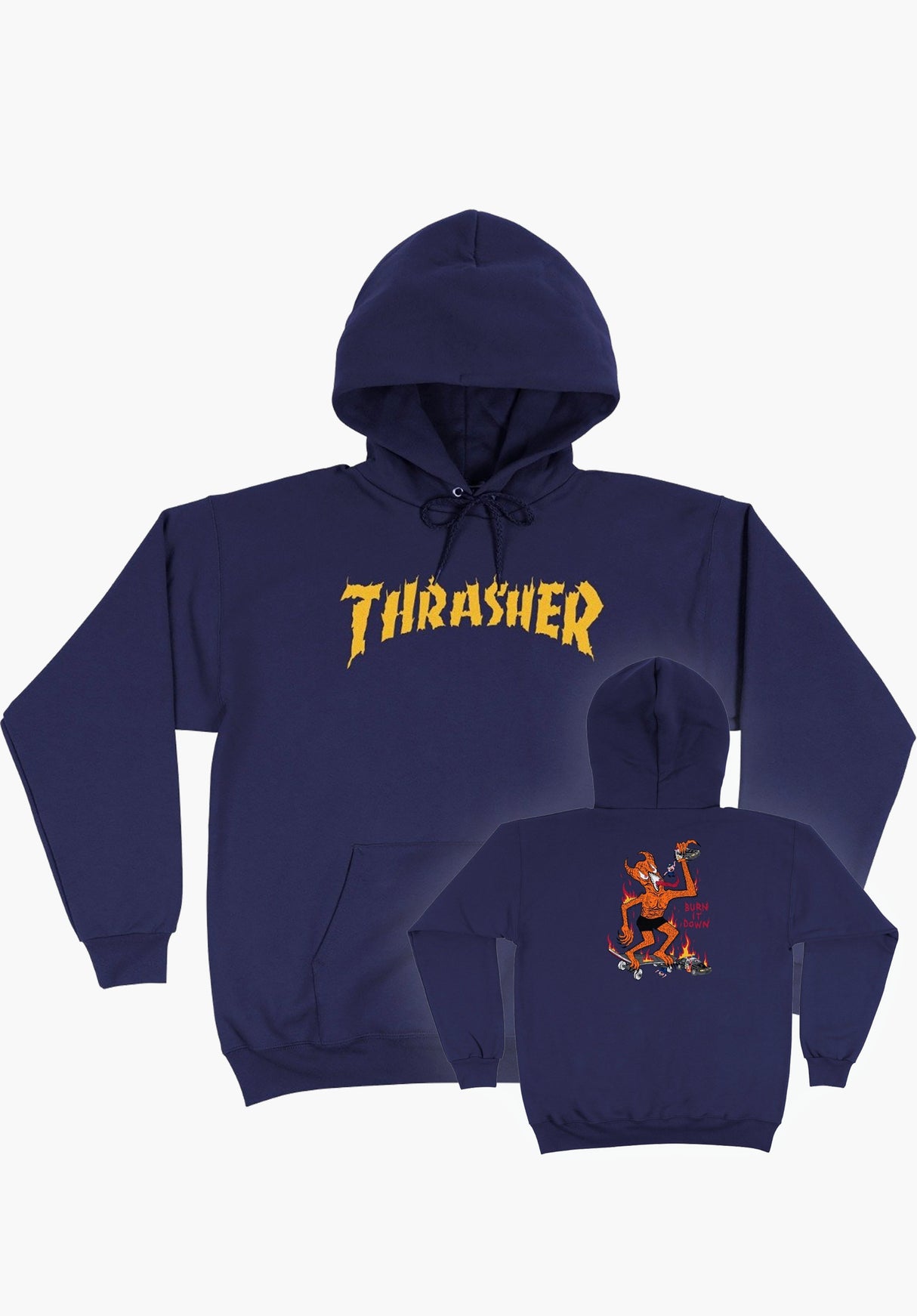 Sweat Thrasher Pull Trasher Bleu Burn It Down Thrasher Sweat à