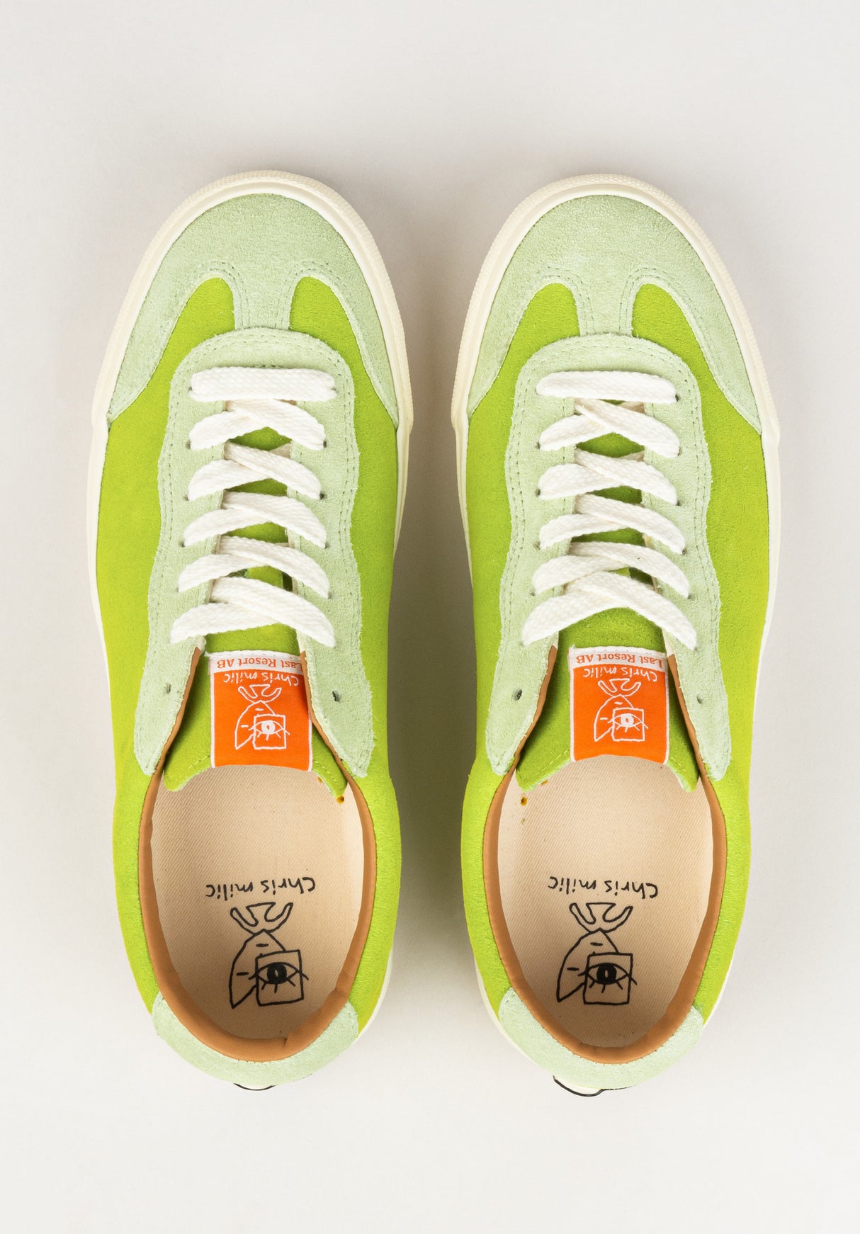 VM004 Milic Leather/Suede Low duogreen-white Close-Up2