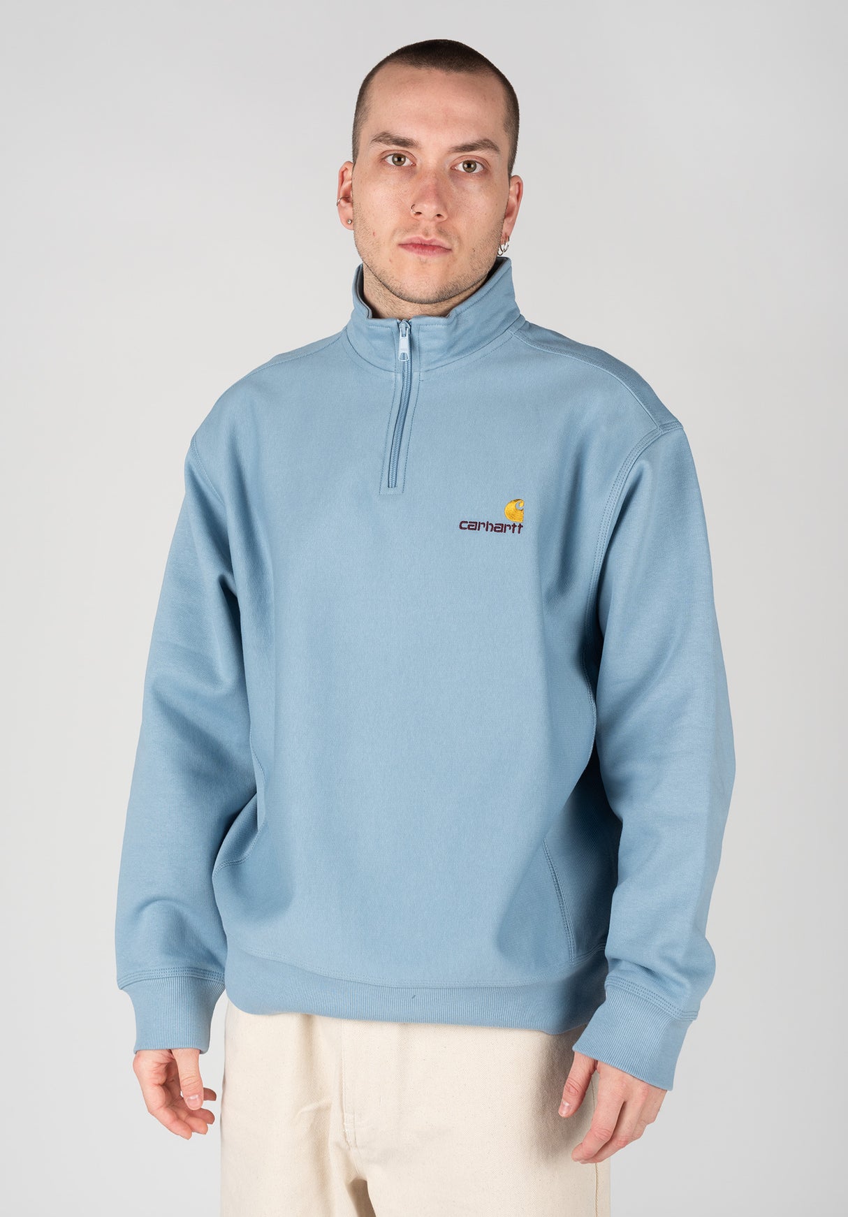 Half Zip Combinacion Sueter Azul Hombre Sudadera Carhartt Sudadera