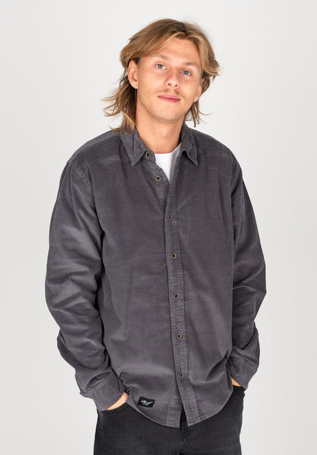 Reell Strike Shirt-Longsleeve darkgrey – View 1