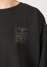 Obey Eyes Icon Extra Heavy Crew pigment-pirateblack Close-Up1