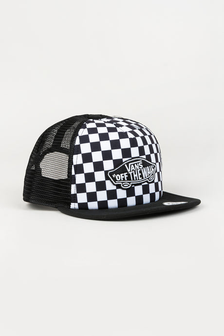  Classic Patch Trucker Plus Boys black-white-checkerboard Vorderansicht