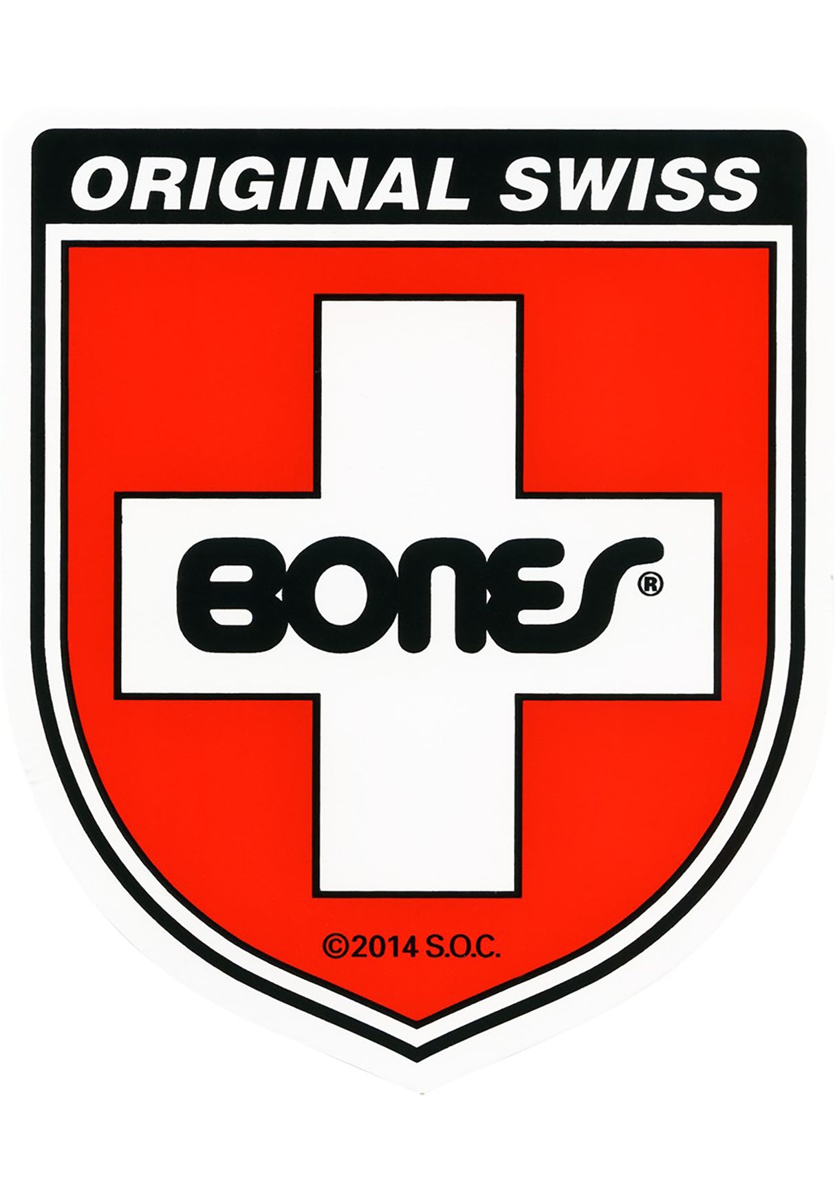 Swiss Shield 3.5" Sticker white Vorderansicht