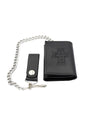 Vintage Cross Small Leather Trifold Chain Wallet black Vorderansicht