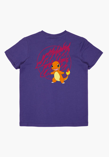 x Pokémon Fire Type 1 Youth purple Vorderansicht