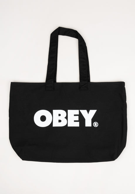 Obey Canvas Tote Bag black-white Vorderansicht