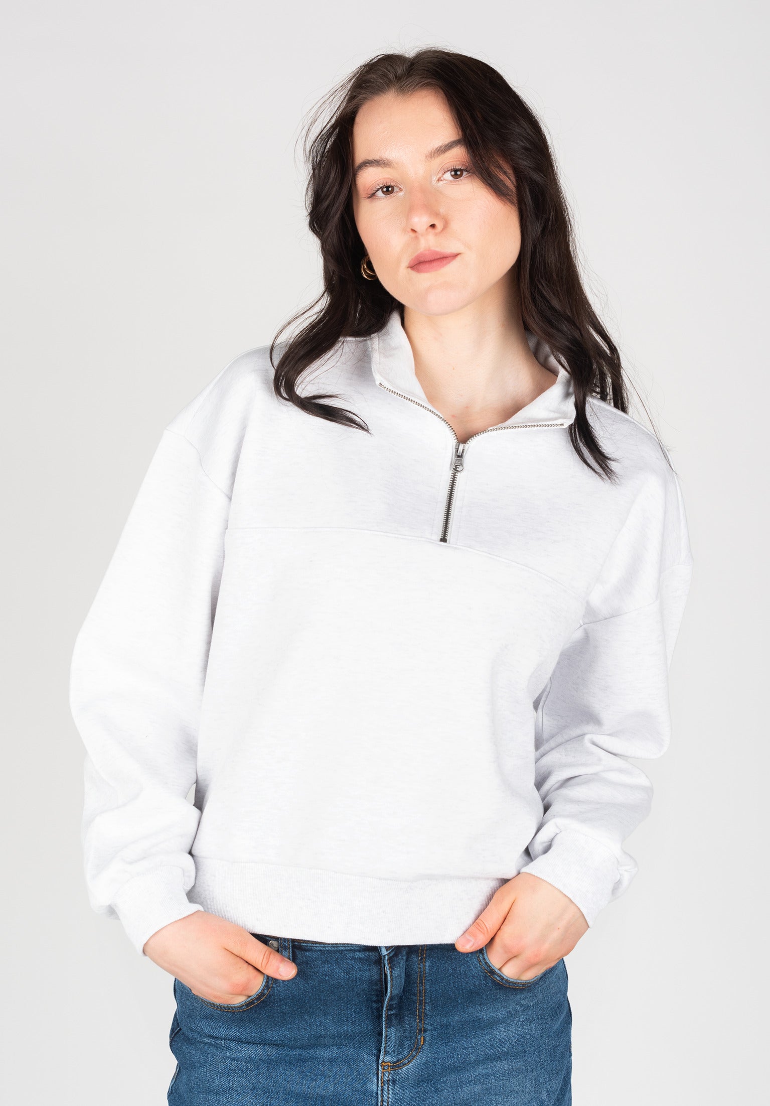 Elevated Double Vans Sweatshirt in whiteheather for women