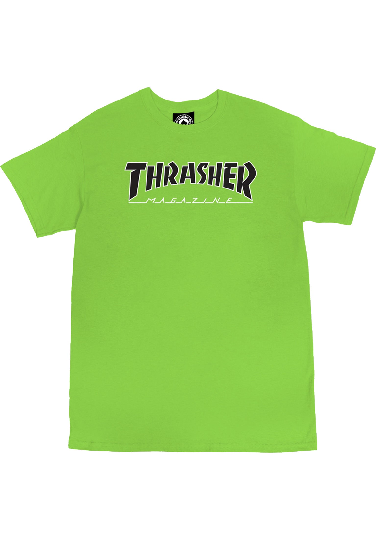 Outlined Thrasher T Shirt in lime black for Men TITUS
