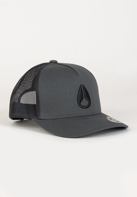 Iconed Trucker Hat charcoal-black Vorderansicht