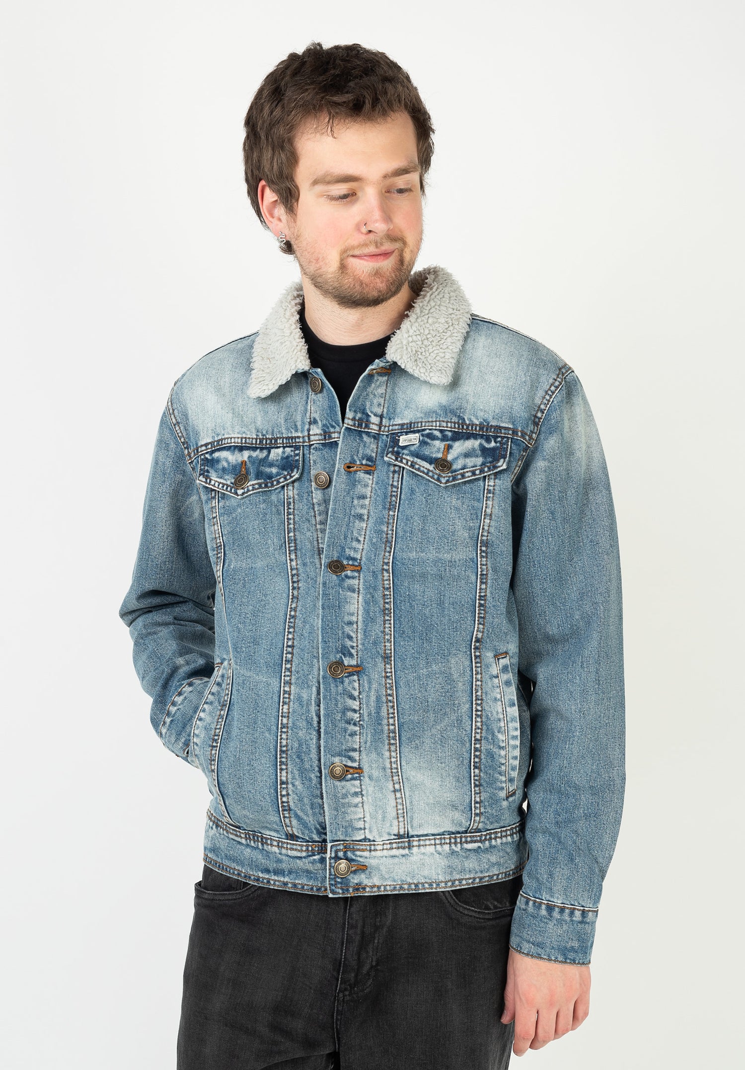 Brown Flannel Lined Jacket Denim Jacket Old Navy Mens Brint II