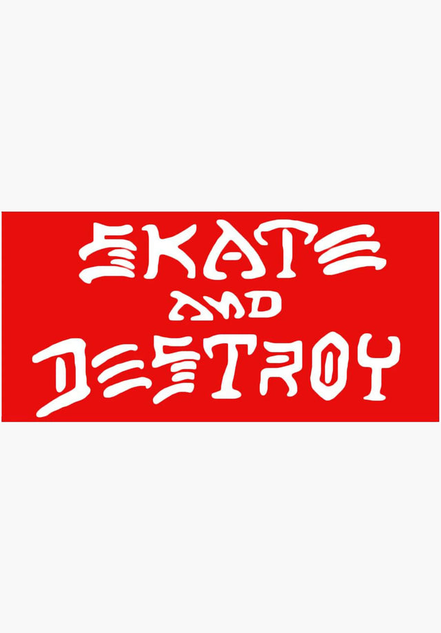 Skate & Destroy Sticker Large red Vorderansicht