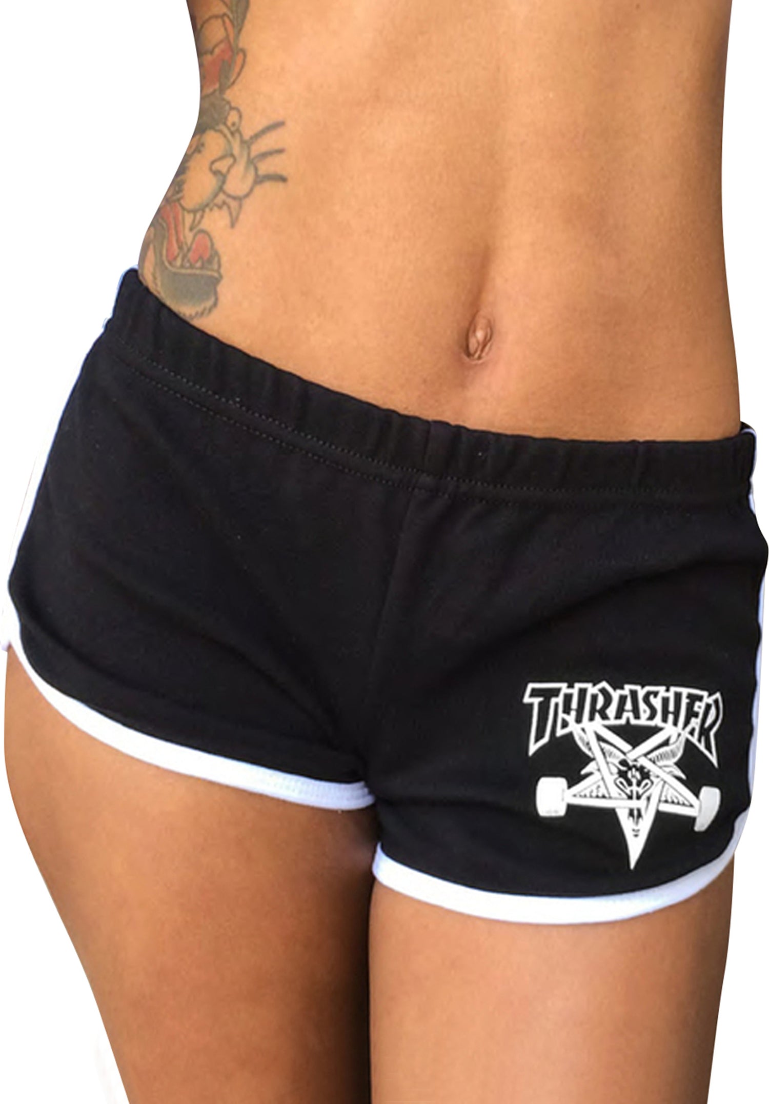 Skategoat Night Shorts Girls black-white Vorderansicht Zoom Image