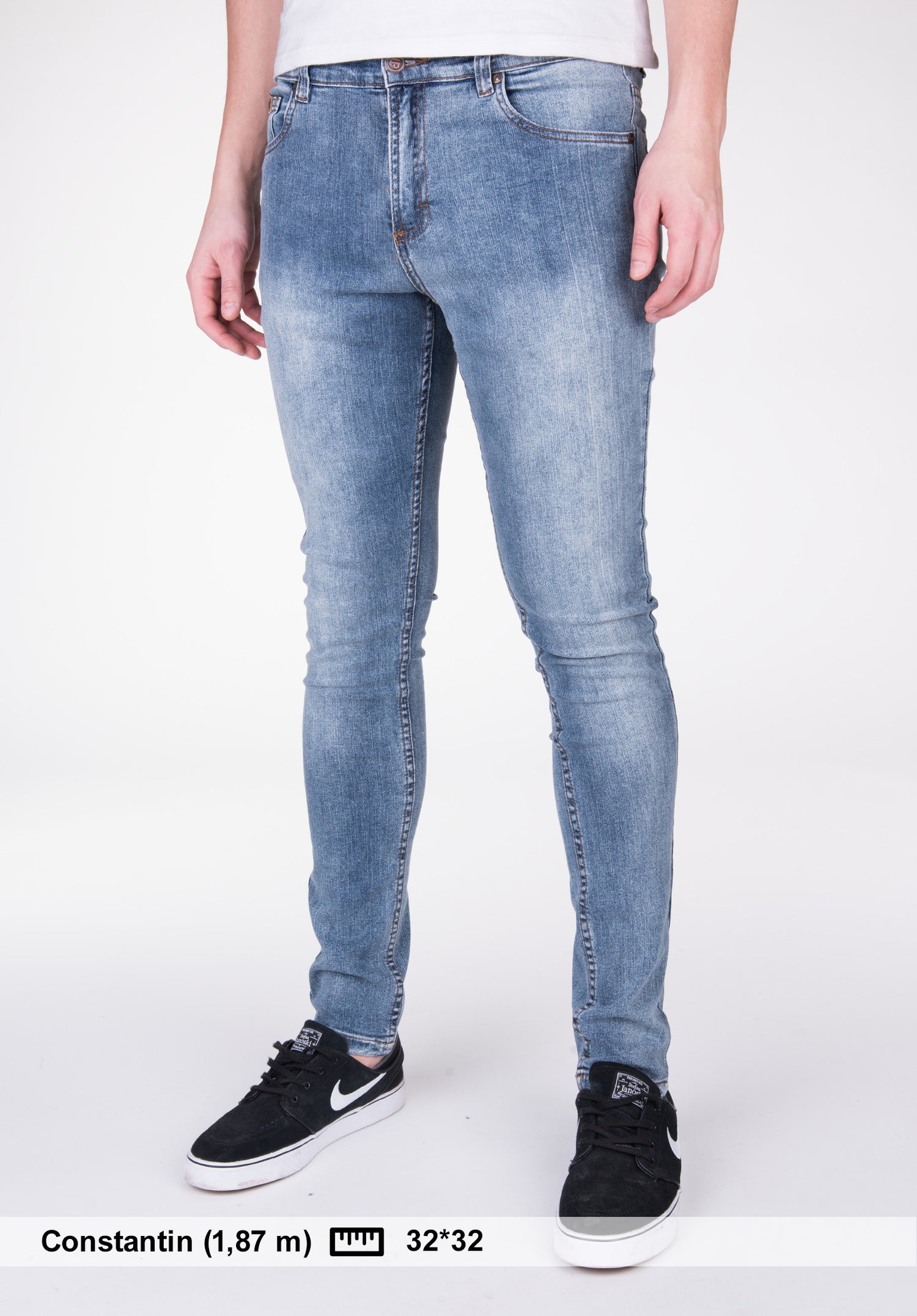 Skinny Fit blue-vintage Vorderansicht Zoom Image