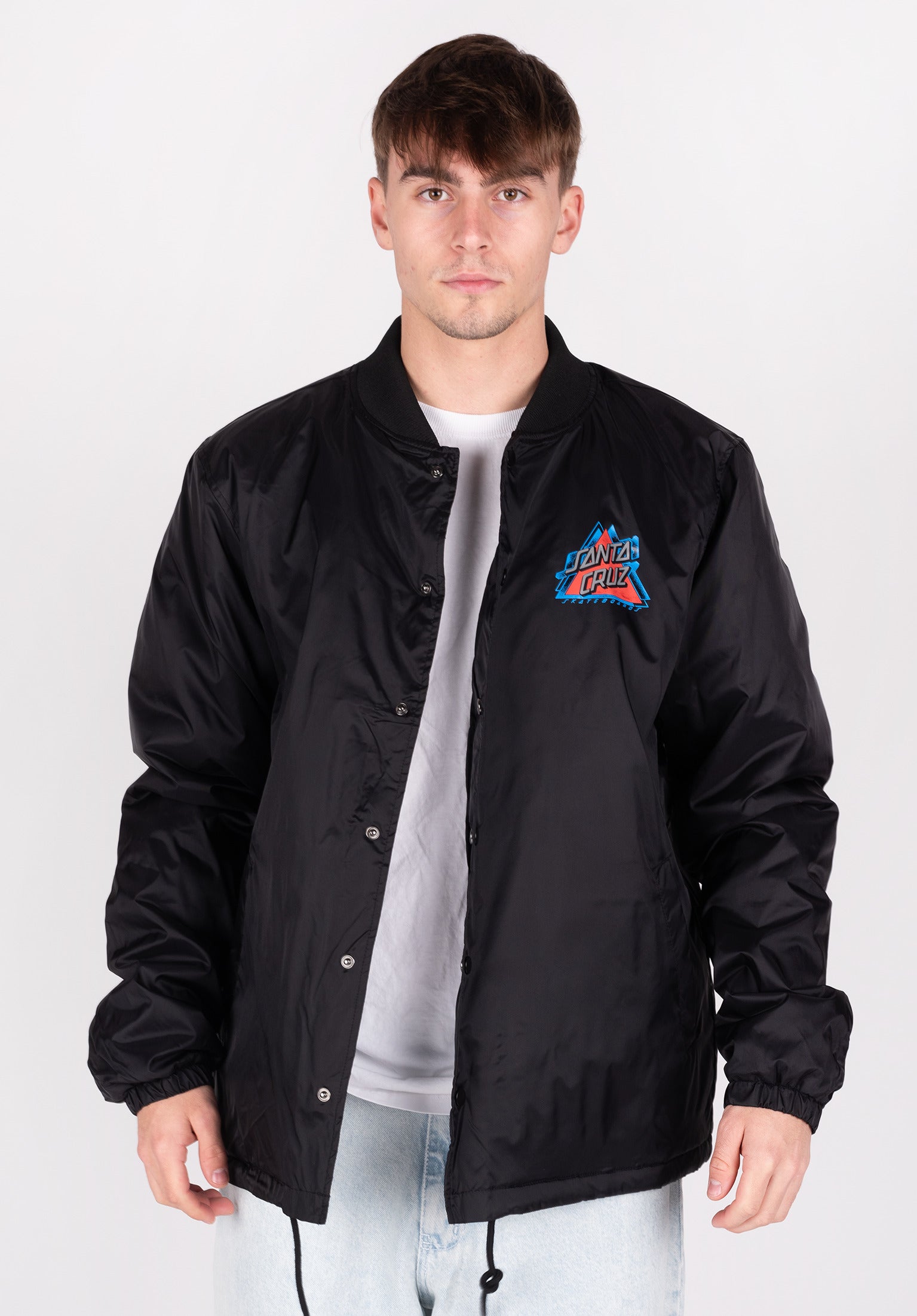 SANTA CRUZ Skateboards Coat Malba Tombstone Snap Hooded Windbrea 並行輸入品 Jacket Coats Black Santa Cruz Windbreaker Hooded Quilted Jacket