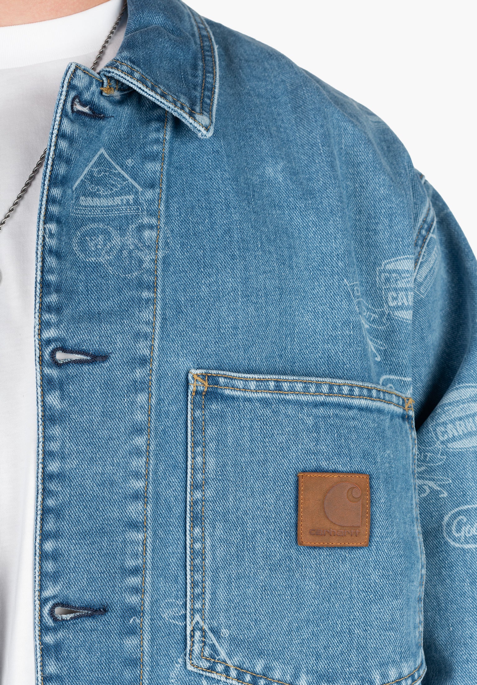 Stamp Jacket Carhartt WIP Light Jacket in stampprint-bluebleached