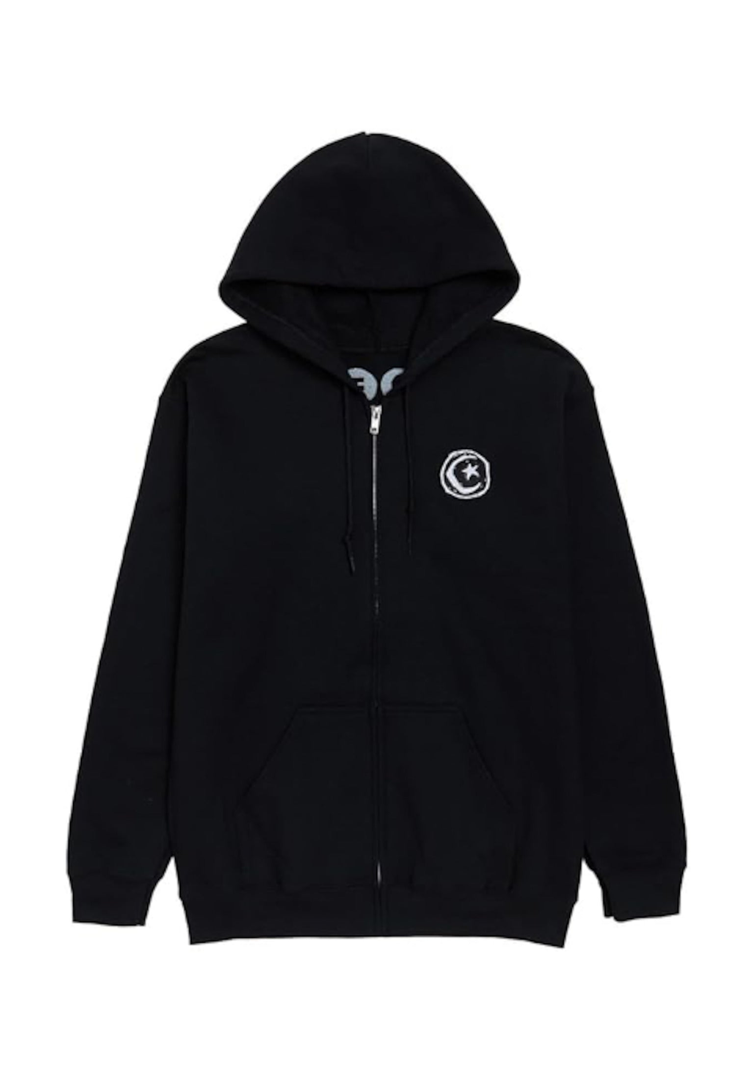 Star & Moon Embroidered Foundation Zip-Hoodie in black for men – TITUS