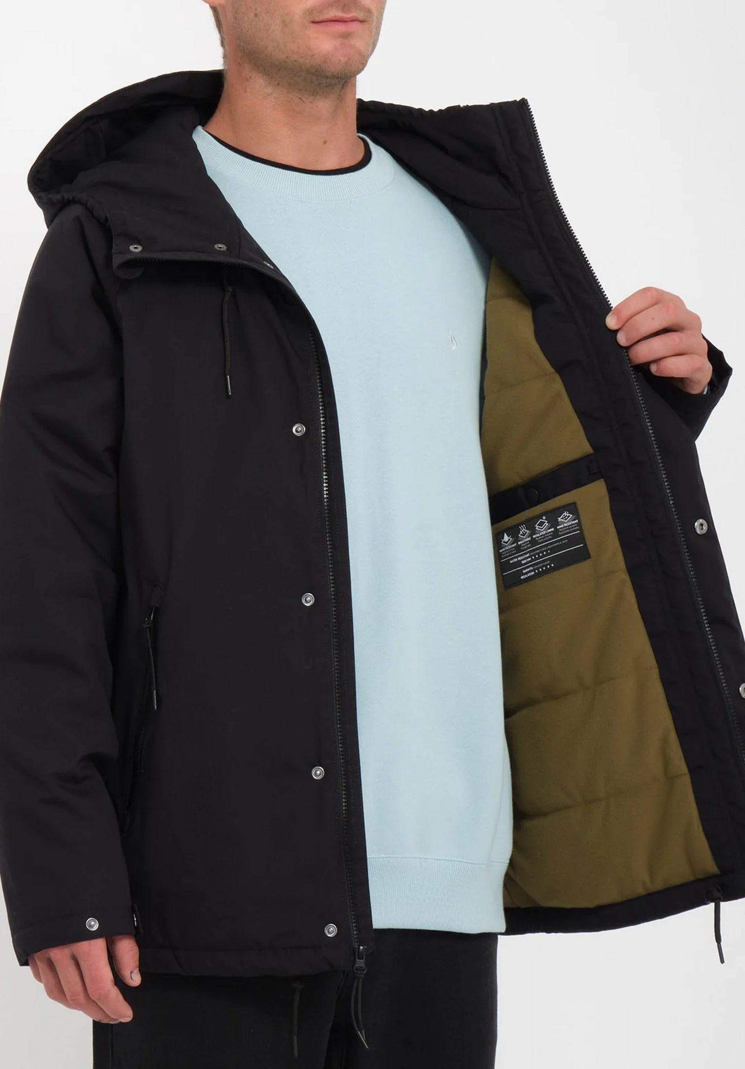 Stoke Stone II 10K Volcom Winter Jackets in black for men – TITUS