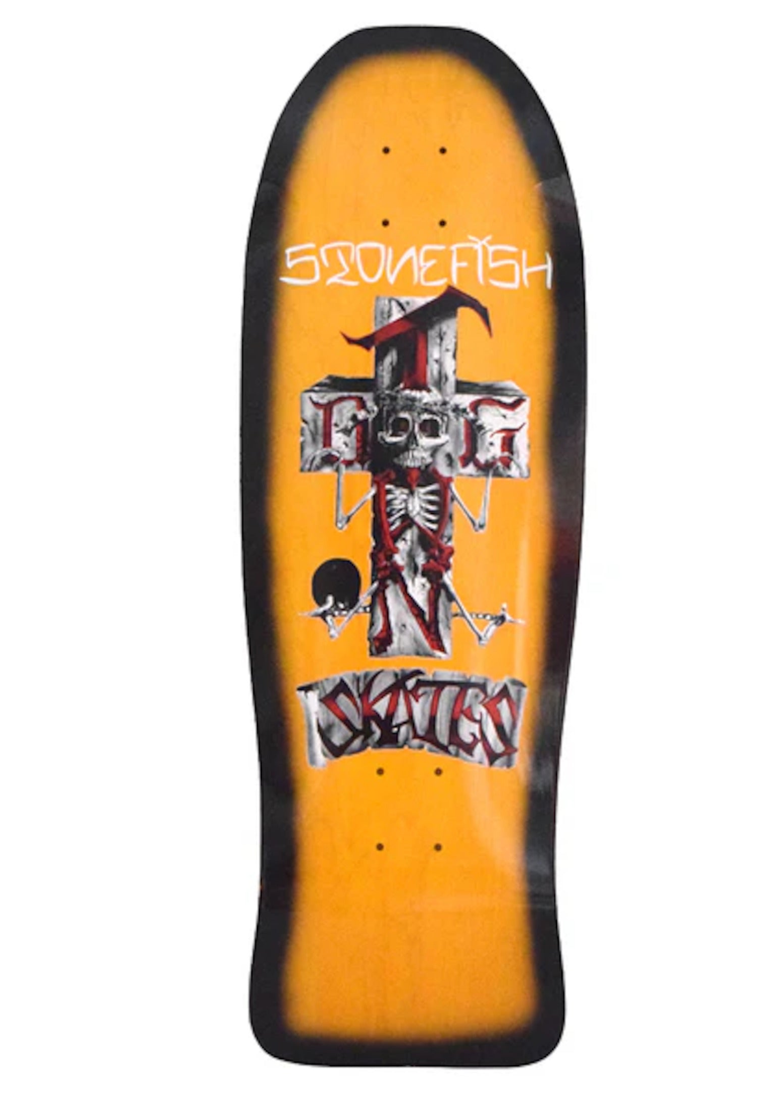 Stonefish 80s ReIssue Dogtown Deck in orange stain - black fade