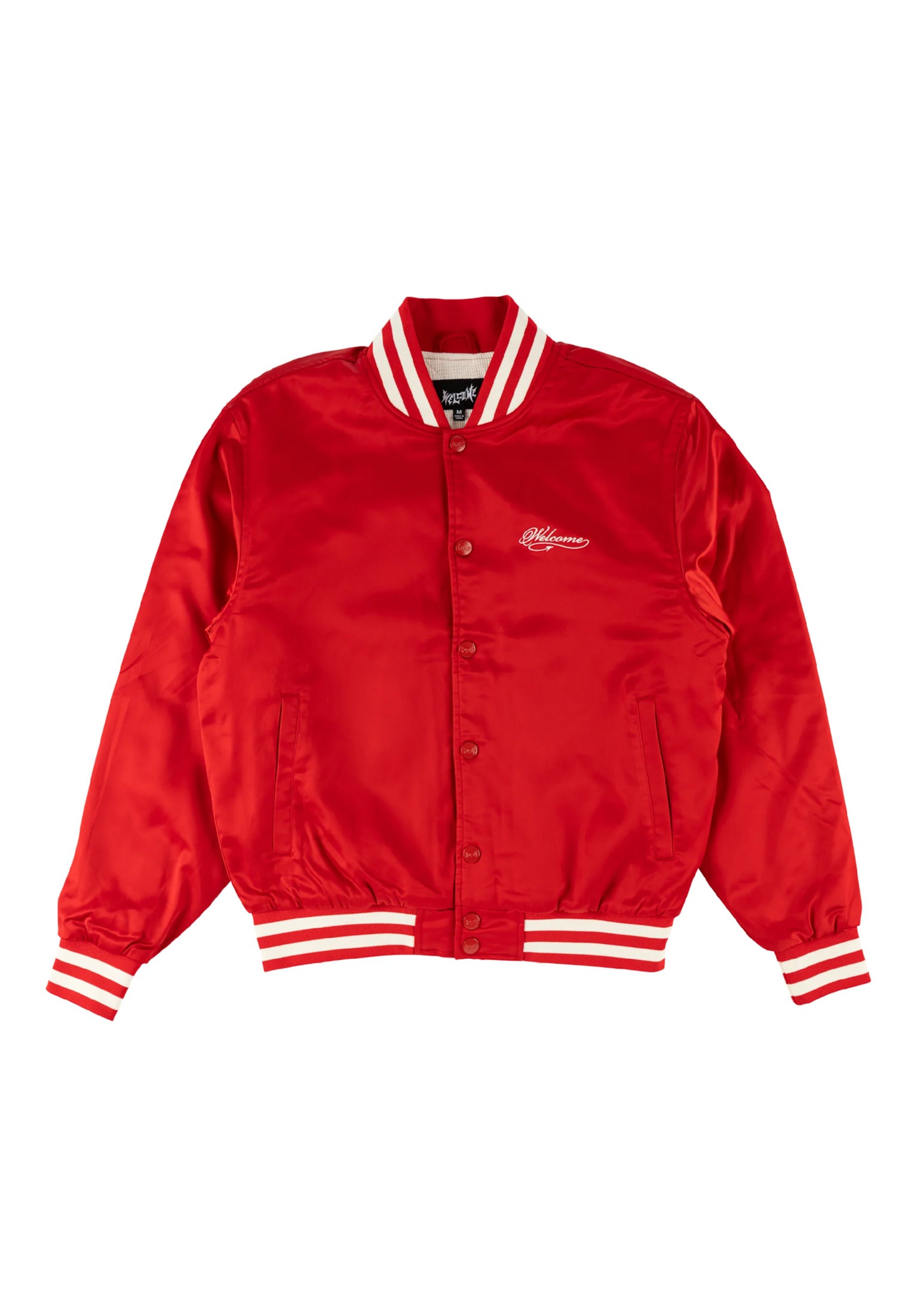 Union Satin Varsity Welcome Light Jacket in red-bone for men – TITUS
