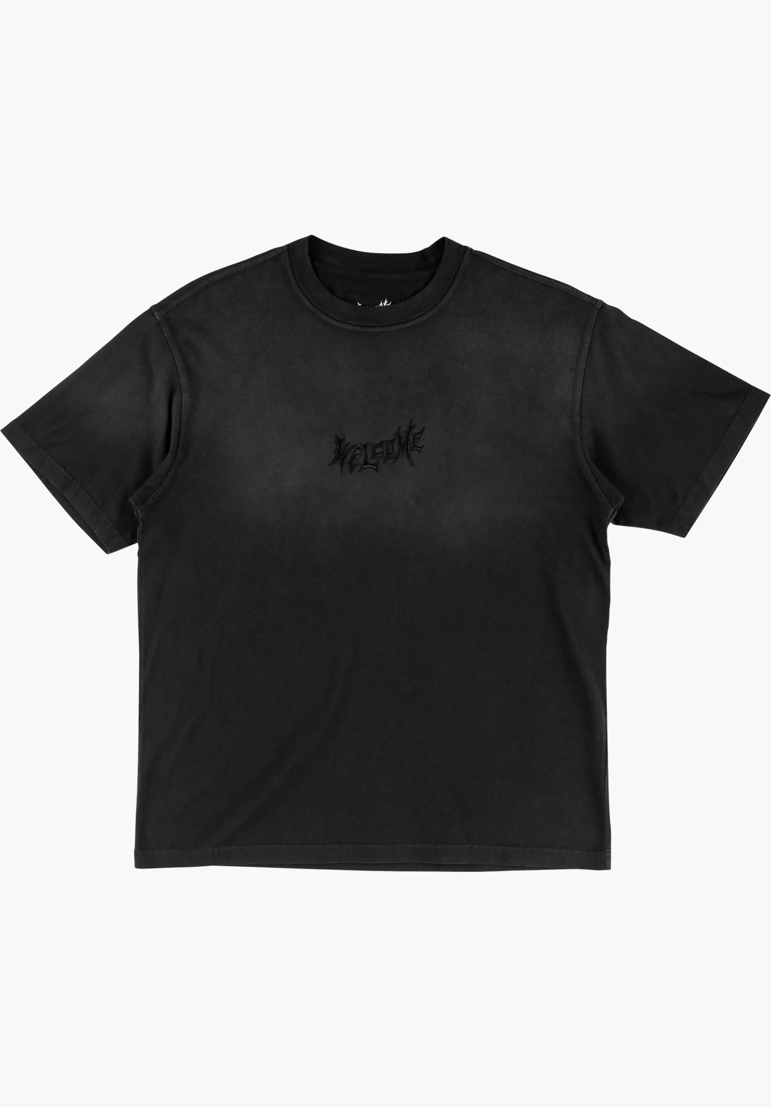 Vamp Garment Dyed Welcome T-Shirt in black for men – TITUS