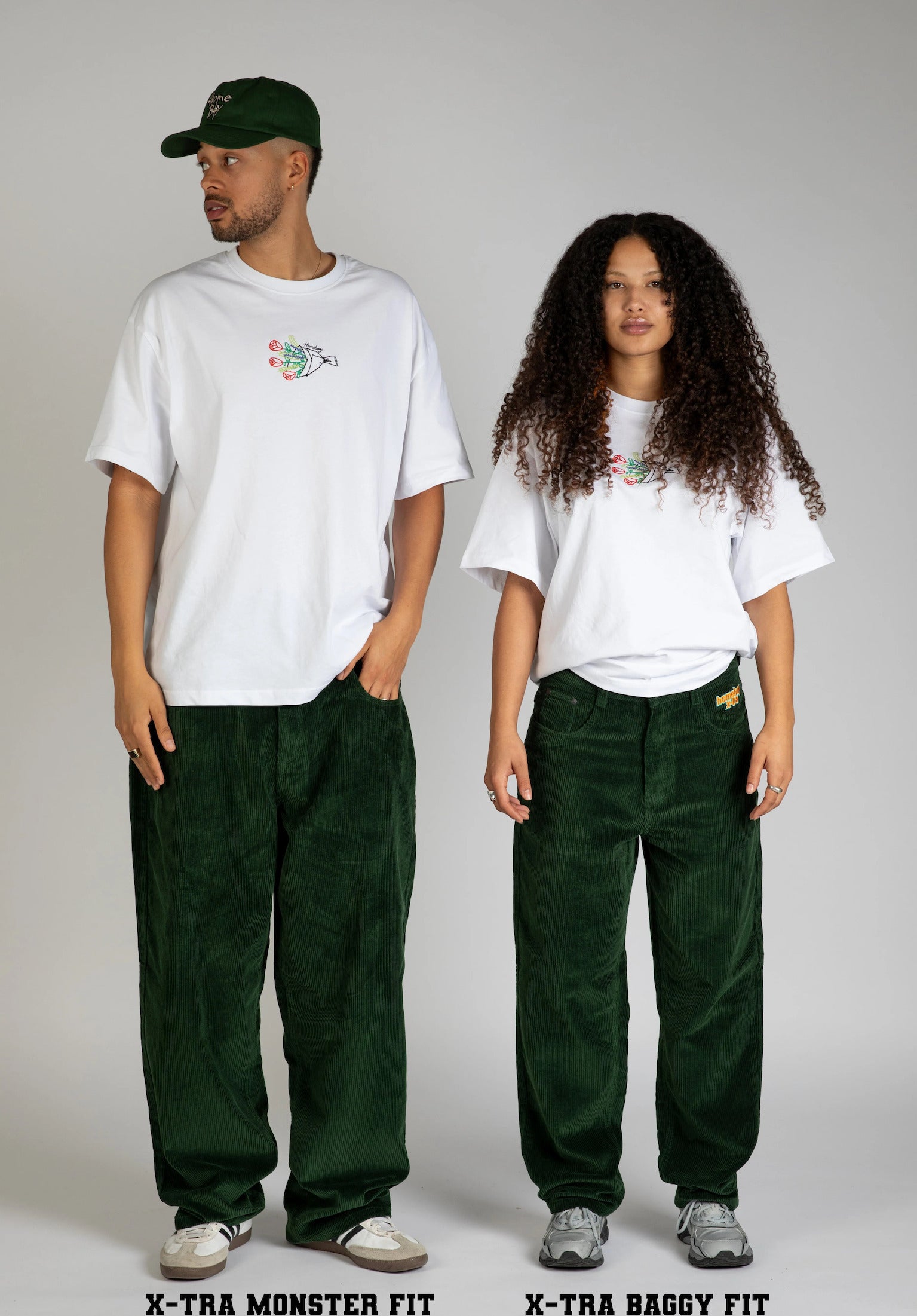 X-tra Baggy Cord Homeboy Chino- / Cloth pants in forestgreen
