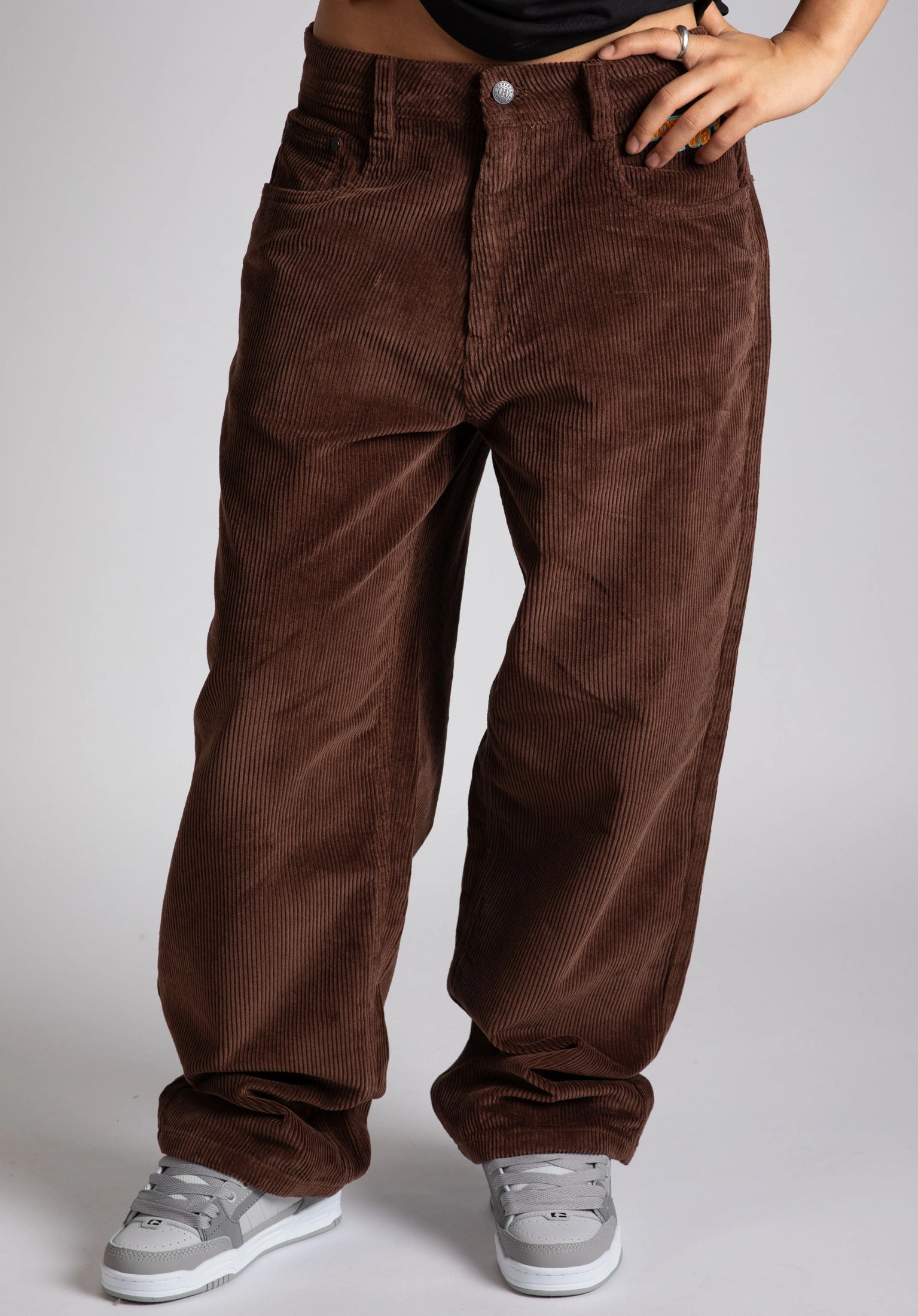 X-tra Baggy Cord Women Homeboy Corduroy Pant in chocolatebrown for