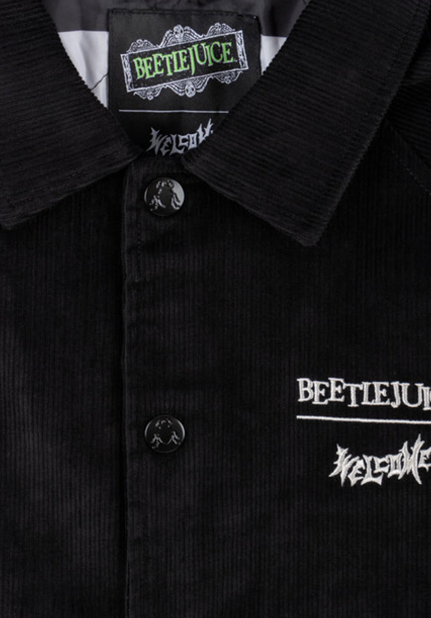 x Beetlejuice Sandworm Corduroy Coaches Jacket black Closeup2 Zoom Image