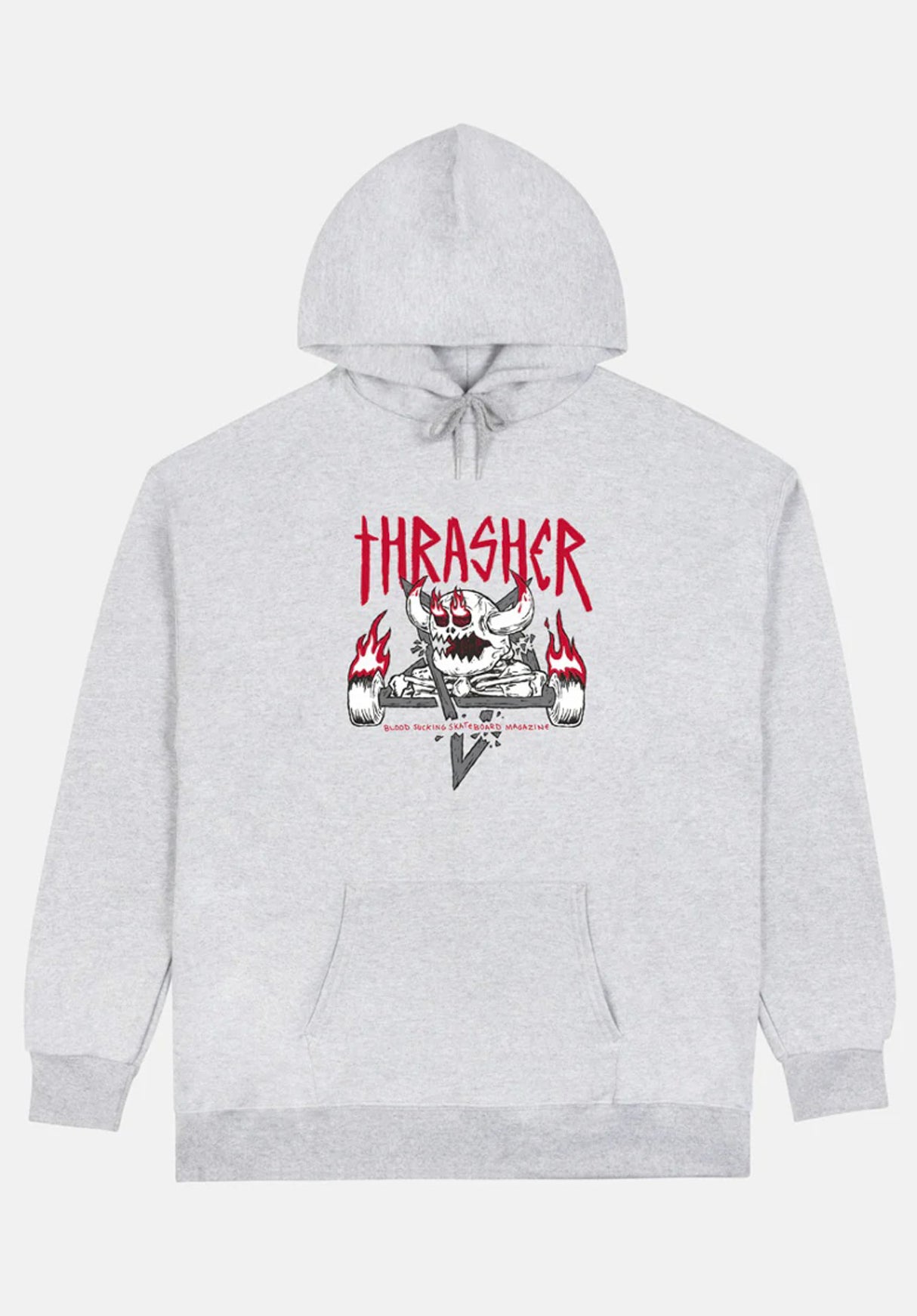 x Toy Machine Monster-Gram Thrasher Hoodie in ash-grey for men – TITUS