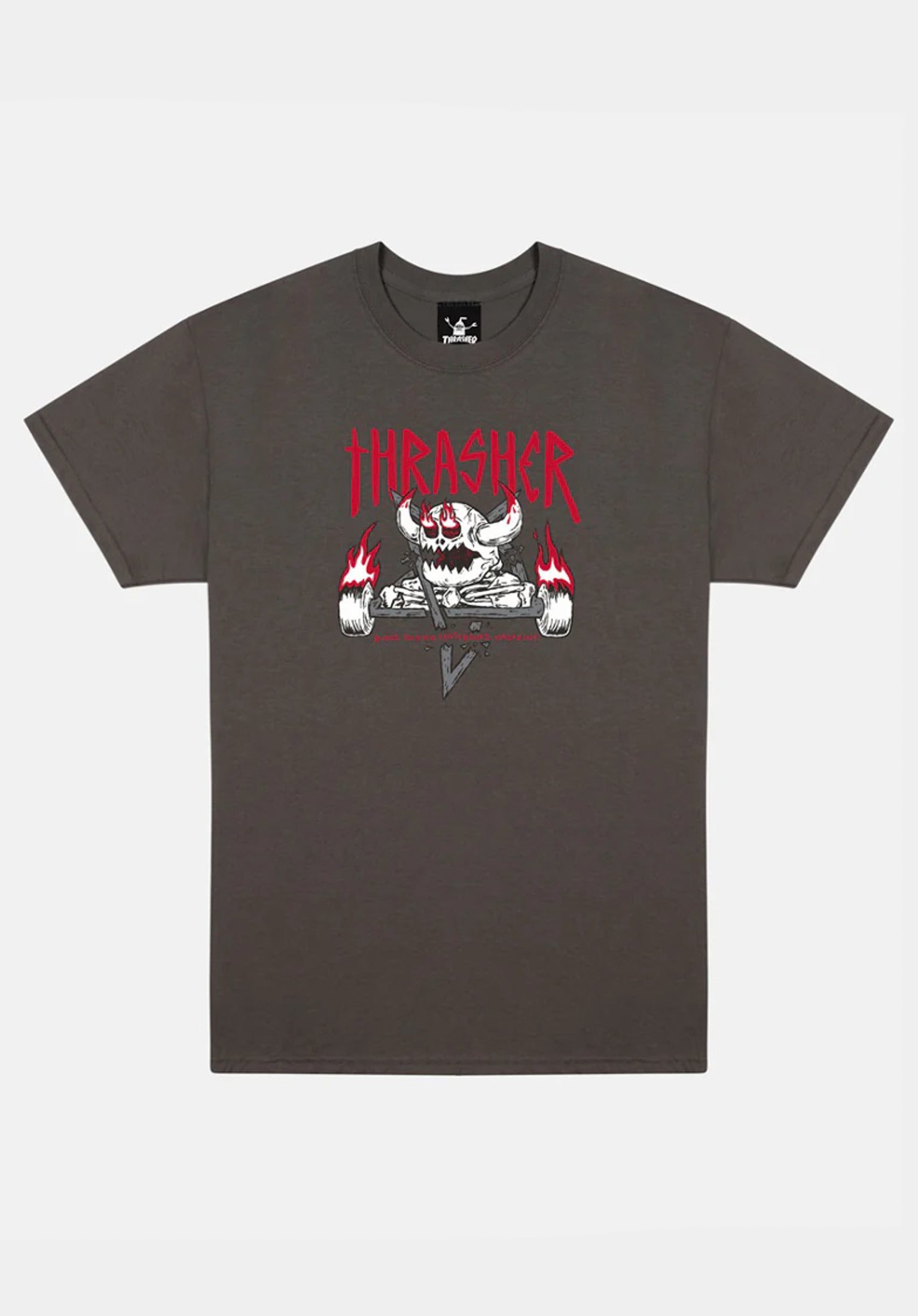 x Toy Machine Monster-Gram Thrasher T-Shirt in charcoal for men