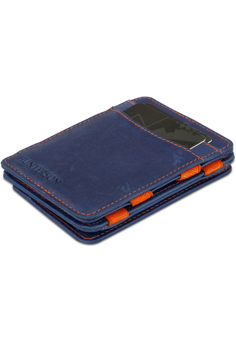 Magic Coin Wallet RFID blue-orange Vorderansicht