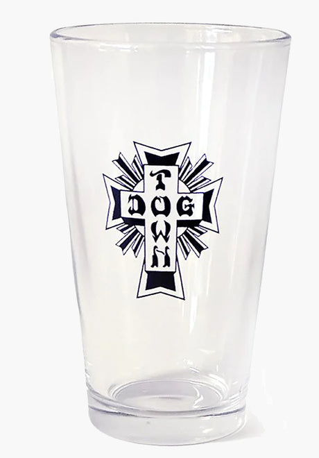 Cross Logo Glass 16oz clear-black Vorderansicht