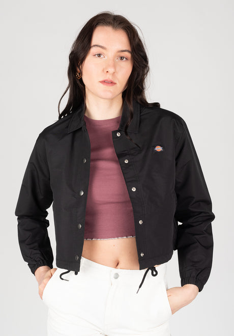 Oakport Cropped Coach Jacket black Vorderansicht