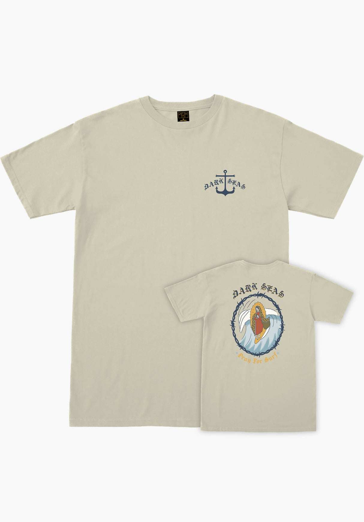 Pray For Surf Dark Seas Camiseta en cream para Hombre – TITUS