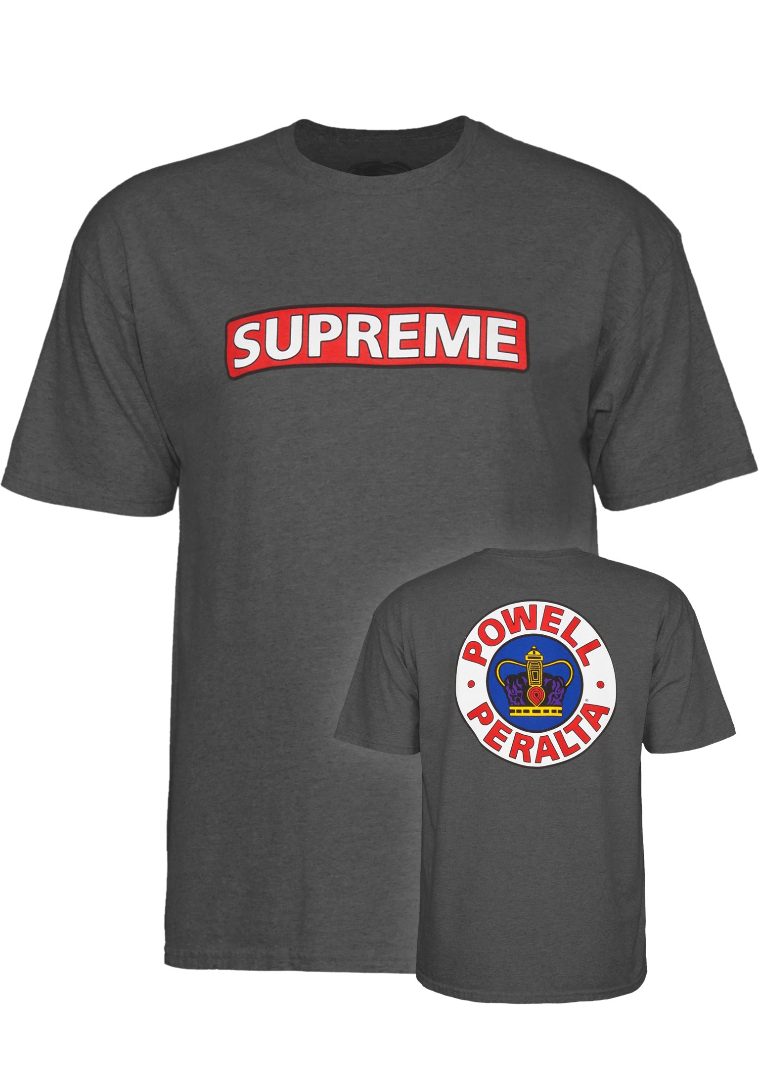 Supreme Powell Peralta T Shirt in charcoal heather for c TITUS