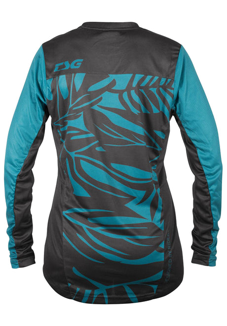 Floral Jersey Women ocean depths-black Rückenansicht