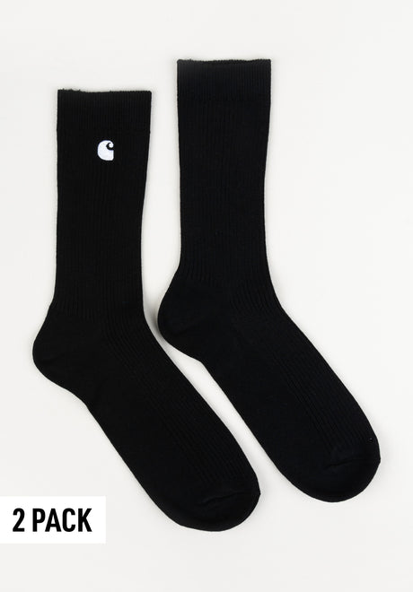Madison 2 Pack Socks black-white Vorderansicht