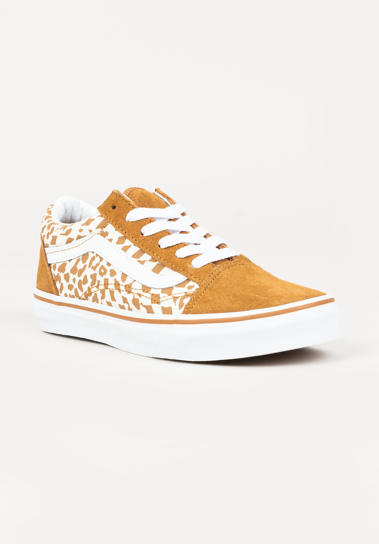 Old Skool Kids Girls Vans Kids Shoes in leopard-popbrown-truewhite