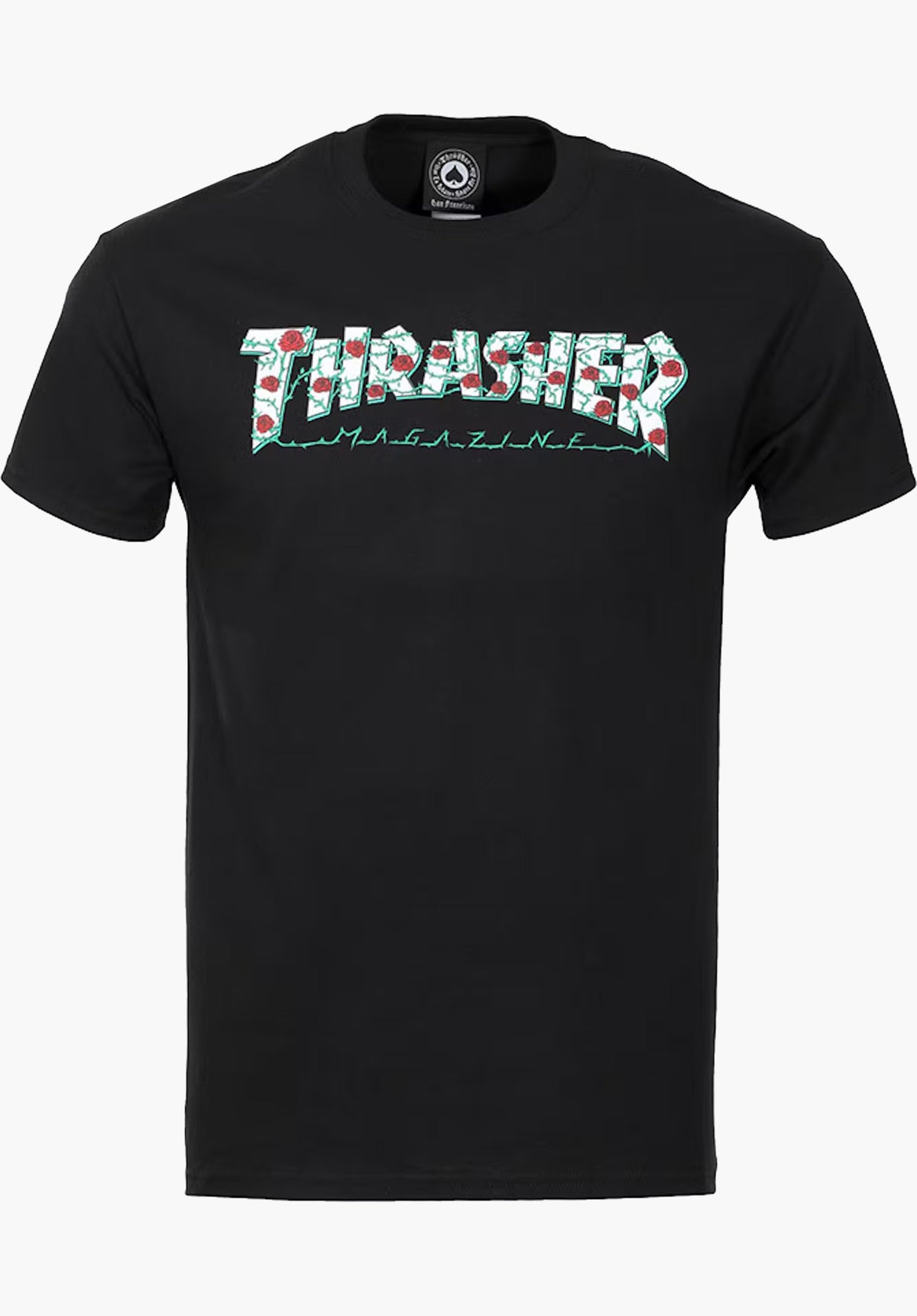 Trasher Roses Roses Thrasher T-Shirt in black for men – TITUS