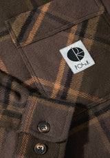 Mike Flannel brown-mauve Close-Up1