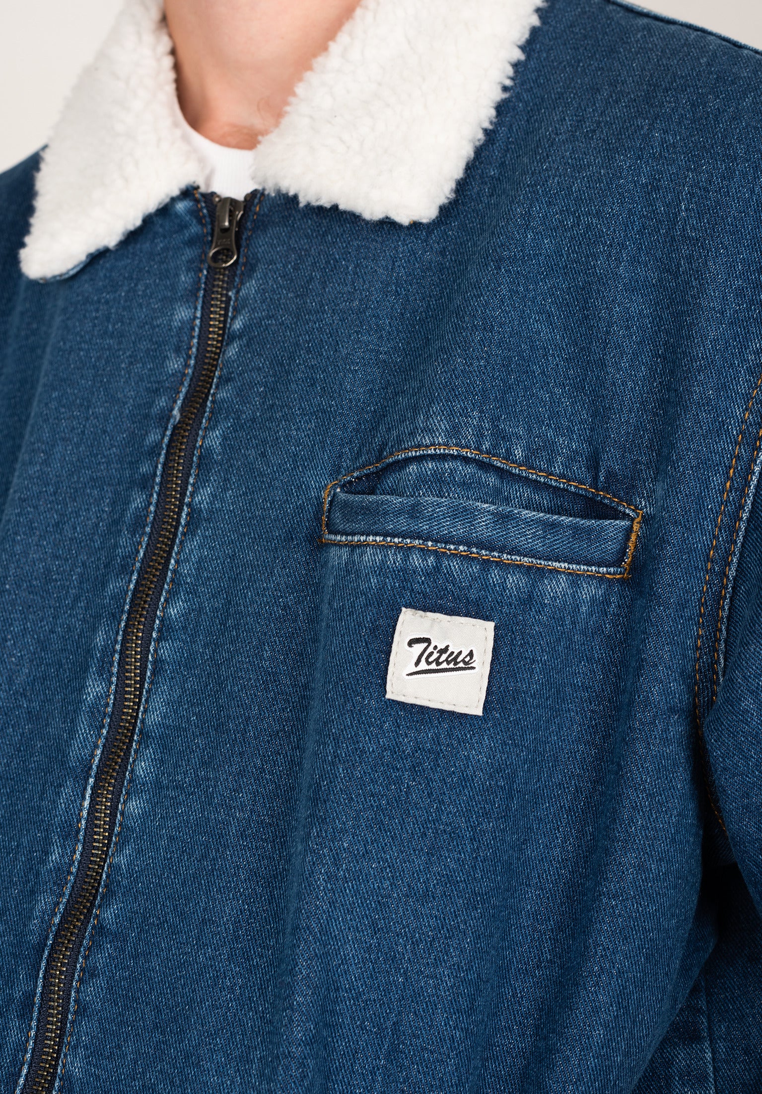 Dimitri TITUS Winter Jackets in bluedenim for men